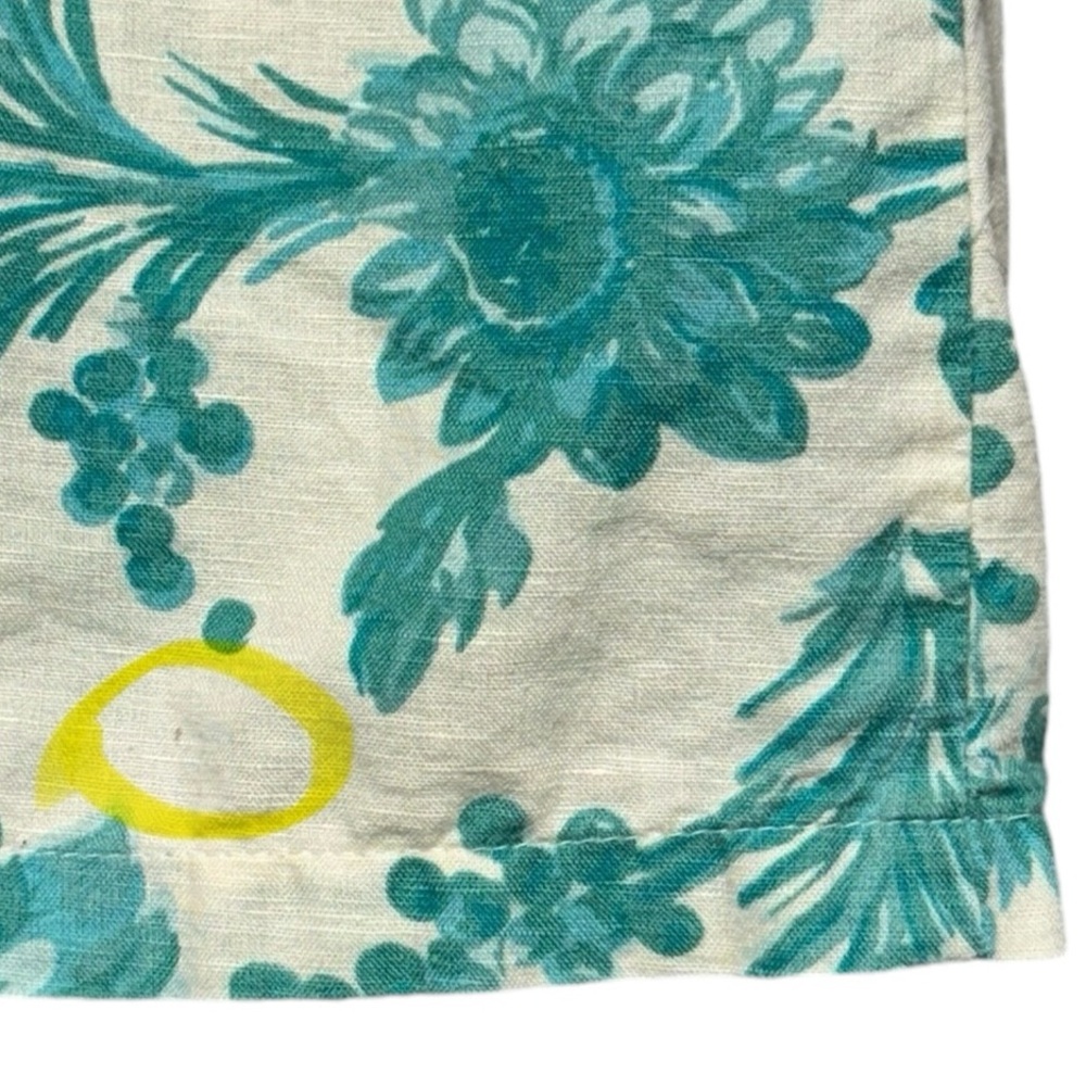 Joules Tunic Dress Aqua Audrey Linen Blend Pockets Size 4 Floral Smocked Coastal - Picture 12 of 12
